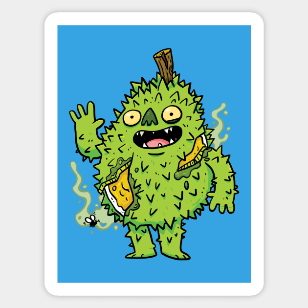 Stinky Little Durian Monster Sticker by striffle